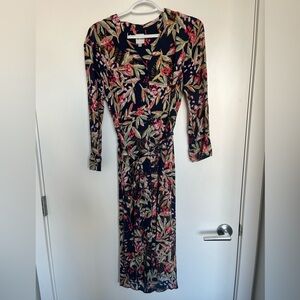 Nic + Zoe Long Sleeve Floral Shirt Dress, Size Petite Medium, NWOT